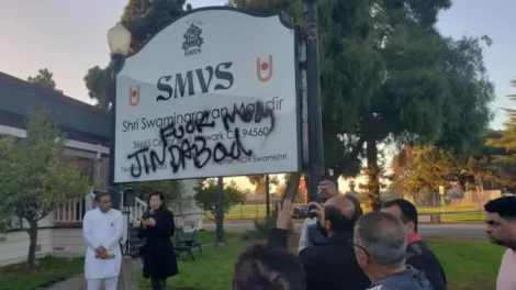 Hindu temple vandalised with anti-India graffiti in US