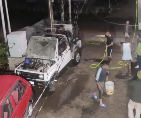 Miscreants hurl petrol bomb at police vehicle in Mawlai Police Station